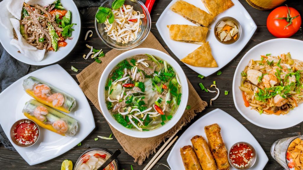 A table of Vietnamese cuisine