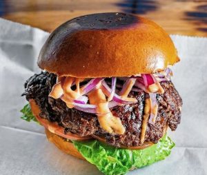 Burger with onions Burger with onions