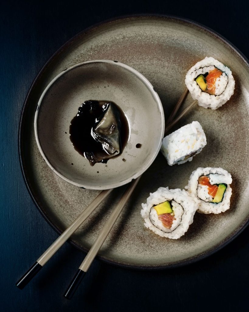 Sushi with Soy Sauce