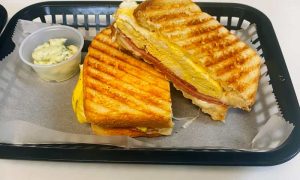 Egg, Meat and Cheese Panini