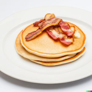 Pancakes with Meat Breakfast