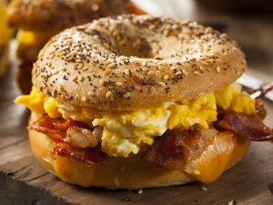 Bagel with bacon Bagel with bacon