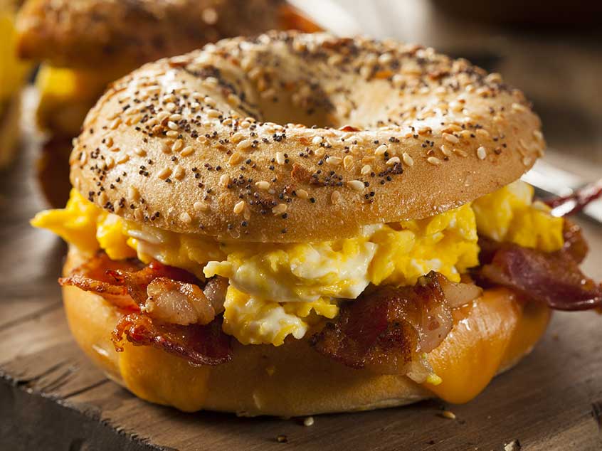 Bagel with bacon Bagel with bacon