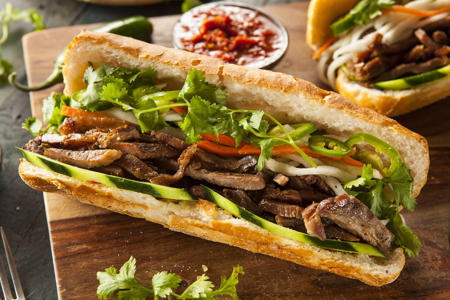 Banh mi, a traditional Vietnamese dish Banh mi, a traditional Vietnamese dish