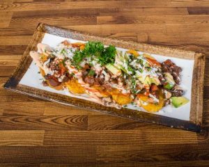 Tostones con Picadillo de Churrasco