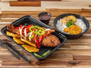 Fried Red Snapper with Black Rice (Diri DjonDjon)