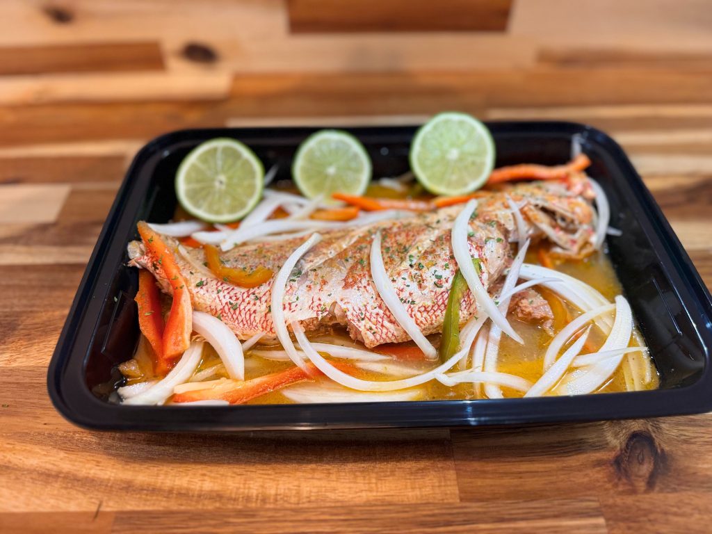 Haitian Fish Stew (Poisson Gwo Sel) with Black Rice (Diri DjonDjon)
