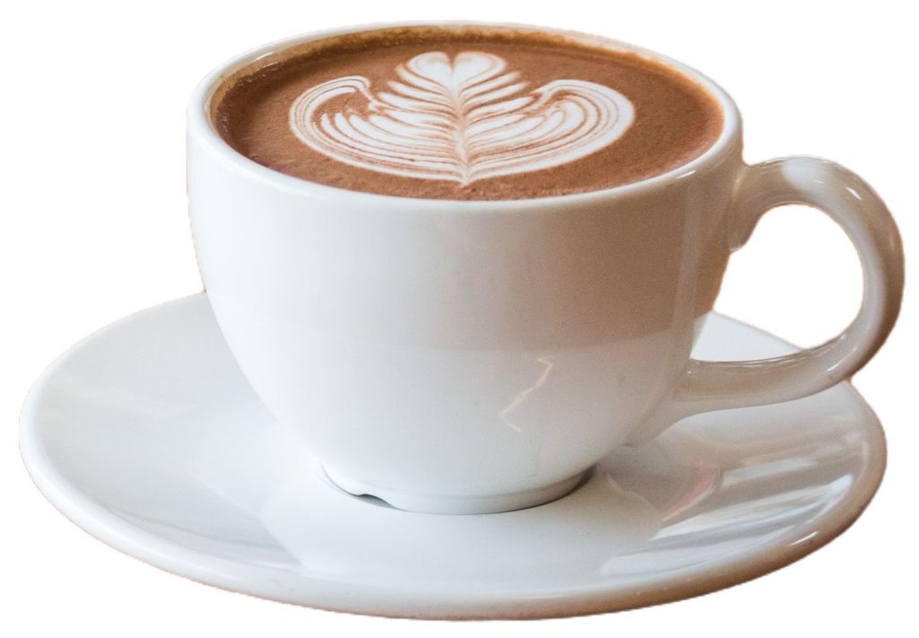 Coffee cup and food