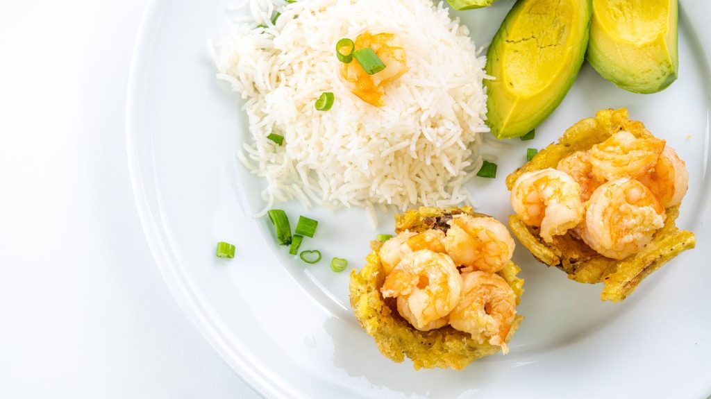 Arroz, Camarones y Aguacate