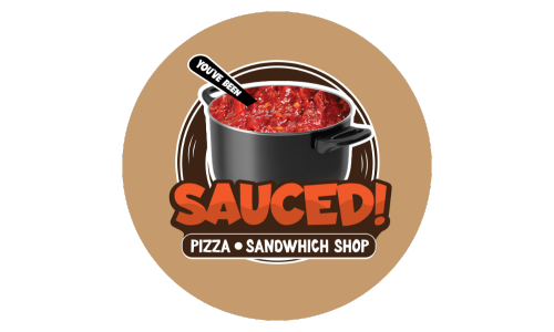 New logo 2026 Sauced Pizza and Sandwich Shop