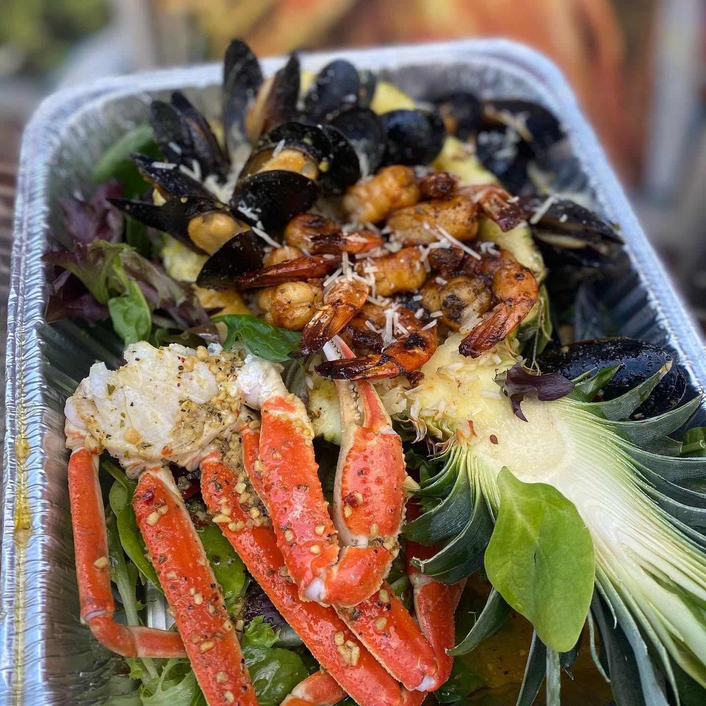 Savory shrimp rasta pasta, a popular menu item at Crabbae Seafood