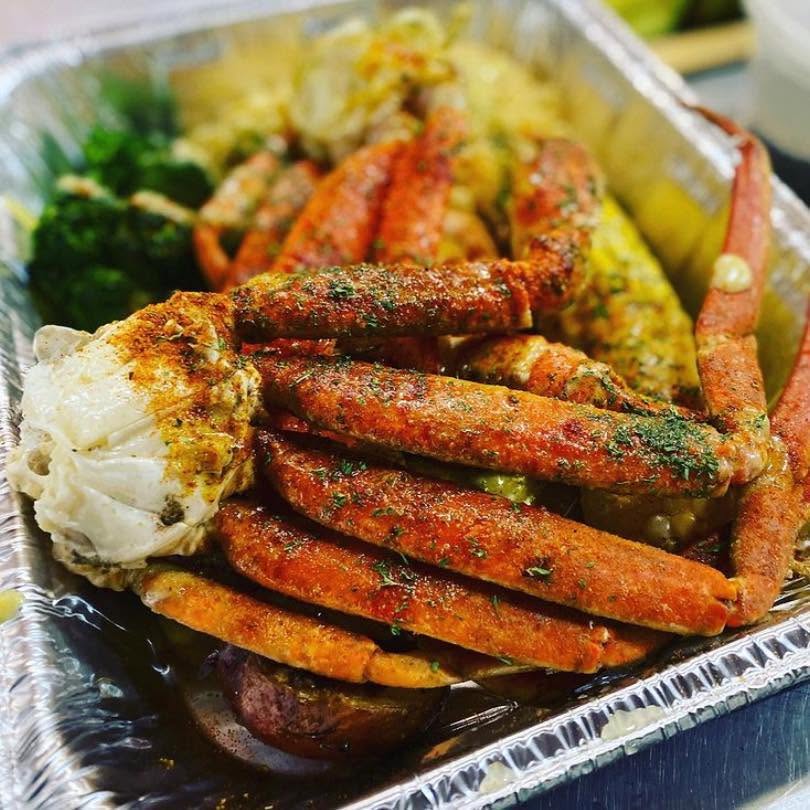 Tasty Cajun-inspired seafood dish from Crabbae Seafood Restaurant