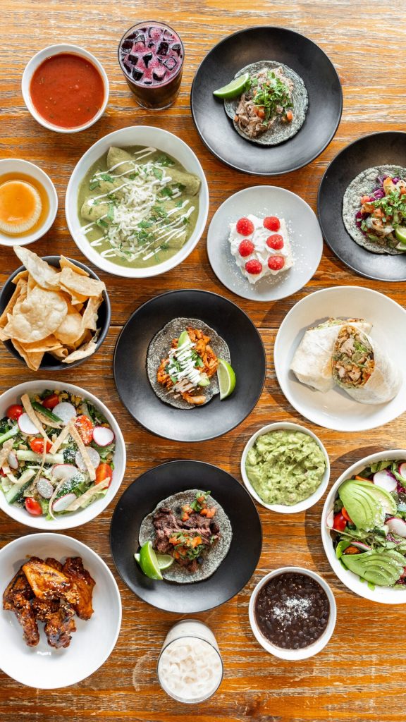 Freshly prepared Mexican dishes on display at Autentica Taqueria in Miami.