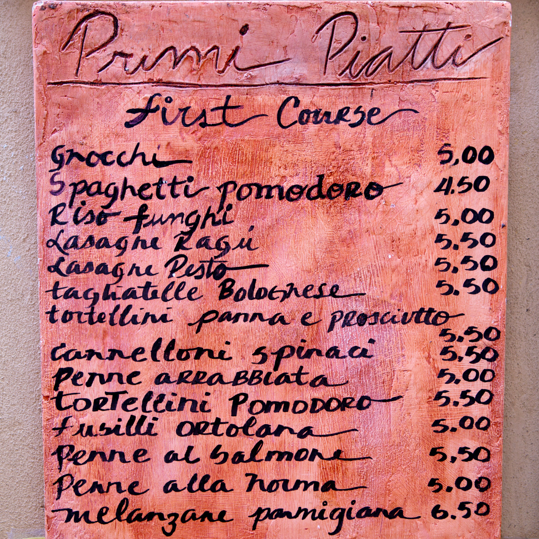 Unique Restaurant Menu Board