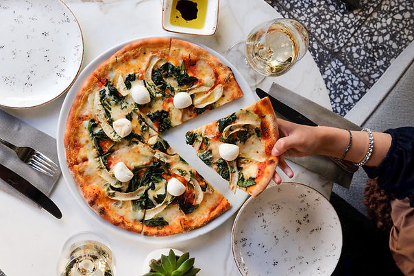 wine and pizza